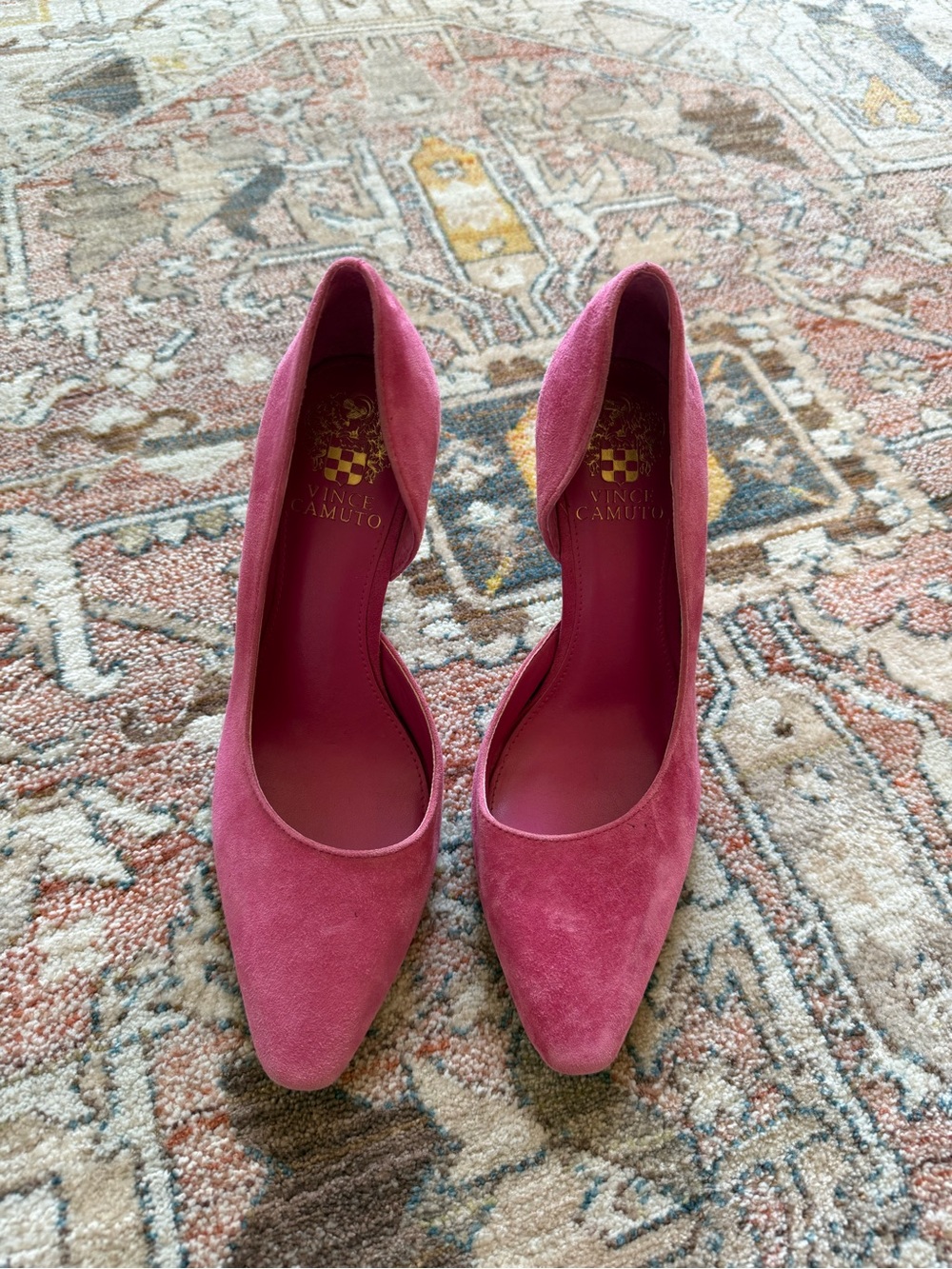 Vince Camuto Fuchsia Suede Pointed-Toe Pumps